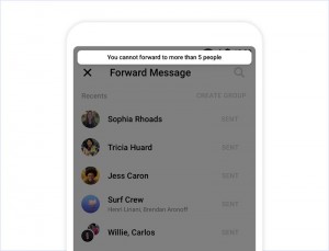 Image 2: WhatsApp message forwarding reduced to just 5 people