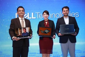 From left Dell Technologies Sri Lanka & Maldives Country Manager Chrishan Fernando, Dell Technologies Clients Solution Group Asia Emerging Market Region Director Lertluk Kunlasutti and Dell Technologies Senior Advisor Product Marketing Ritesh Agarwal introducing the new products