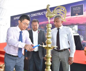 1-From Left: Managing Director of China Harbour Engineering Company LTD (Sri Lanka) Zang Xiaoqiang, Chairman of Access Engineering PLC Sumal Perera, Managing Director/CEO of Access Engineering PLC Christopher Joshua.