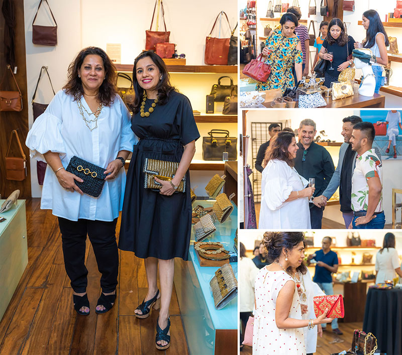Leather Collection founder and Managing Director Niloufer Anverally (extreme left) and Indian designer Kalli Mehra and other invitees at the launch of Leather Collection’s Christmas range.