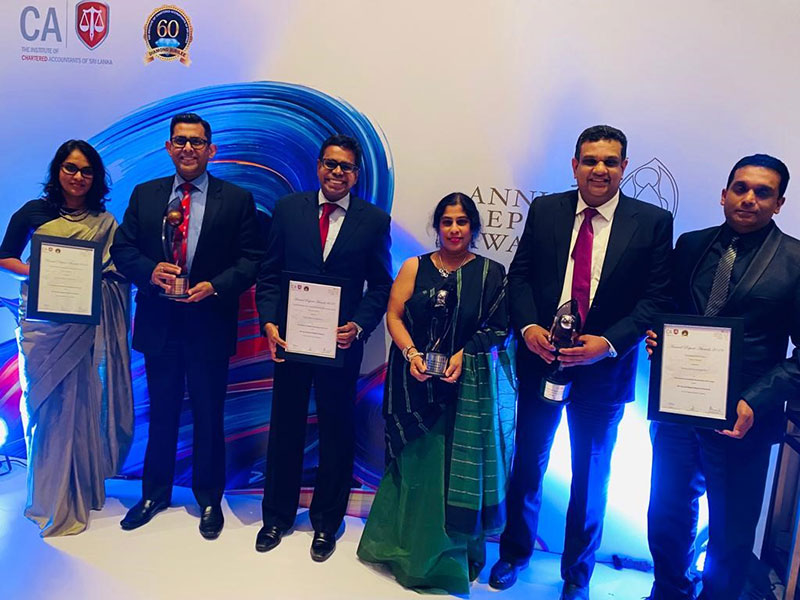 From Left to Right: HNB Senior Manager- Strategic Planning, Priyanka Wijayaratne, HNB Deputy General Manager- Risk/ Chief Risk Officer/ Chief Information Security Officer, Damith Pallewatte, HNB Chief Operating Officer, Dilshan Rodrigo, HNB Chief Financial Officer, Anusha Gallage, HNB Senior Manager (Internal Audit), Murtaza Normanbhoy and HNB Officer in Charge- Sustainable Business, Shanel Perera.