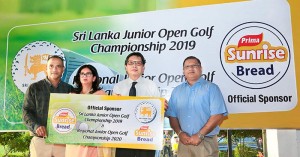 The sponsorship cheque is seen given by Mr. Shun Tien Shing – General Manager Ceylon Agro Industries-Prima Group Sri Lanka  and Sajith Gunaratne – Deputy General Manager - Ceylon Agro Industries-Prima Group Sri Lanka , the promotors of Prima Sunrise Bread. The Sri Lanka Golf Union was represented by W. A. K. Fernando – Captain of the Royal Colombo Golf Club and Council Member of Sri Lanka Golf, together with Mrs. Niloo Jayatilake – Chairperson of the Junior Sub Committee and Council Member of Sri Lanka Golf