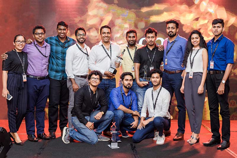 99X Technology’s Most Outstanding Project Team for 2019 with their award at the company’s annual kickoff, held at the Kingsbury, Colombo 