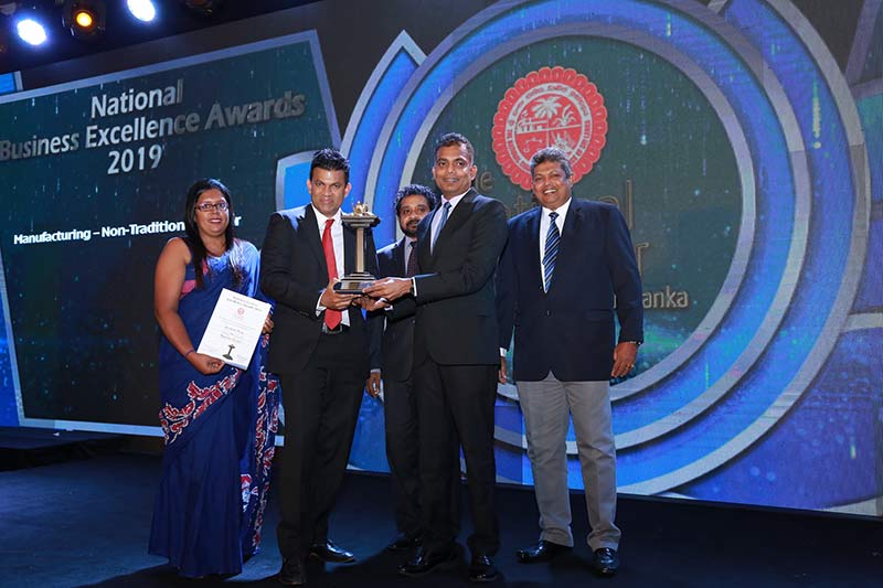 Atlas Axillia Co. (Private) Limited receives the National Business Excellence Award 2019 (Manufacturing – Other Sector). The award was accepted on behalf of the Company by Asitha Samaraweera – Managing Director, Viraj Jayasooriya – COO/Director-Operations and Lalani Weeraarachchi, Head of HR. 