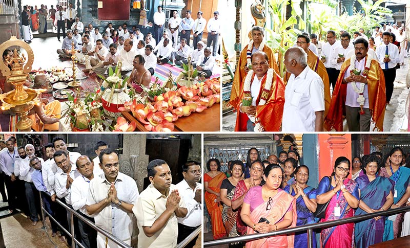 Pictured here is Commercial Bank’s Hindu religious ceremony in progress.