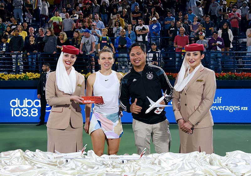 Emirates offered tennis fans the opportunity to win tickets to watch the matches and meet the champions.