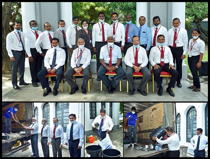 Ceylinco Life Chairman Mr R. Renganathan, Managing Director/CEO Mr Thushara Ranasinghe (Above, seated centre and second from left) and the members of the Green Club that initiated the project and (Below) the project in progress.