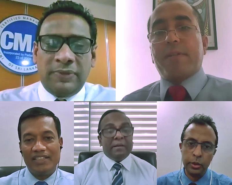 The resource persons and the Moderator at the Commercial Bank Webinar. 