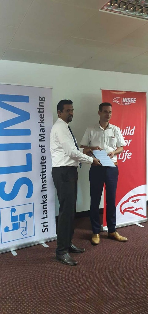 The sponsorship was formalised on the 29th of July, 2020 between Mr. Roshan Fernando, President Sri Lanka Institute of Marketing and Mr. Jan Kunigk, Executive Vice President, Sales, Marketing & Innovation at INSEE Cement.