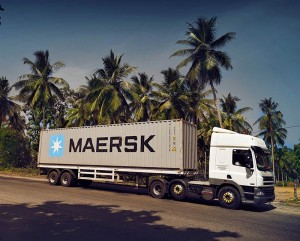 A Maersk Container being transported