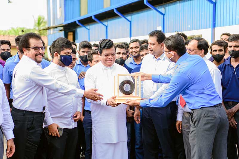 Minister Bandula Gunawardena Tours LAUGFS Corporation (Rubber) Plant in Horana
