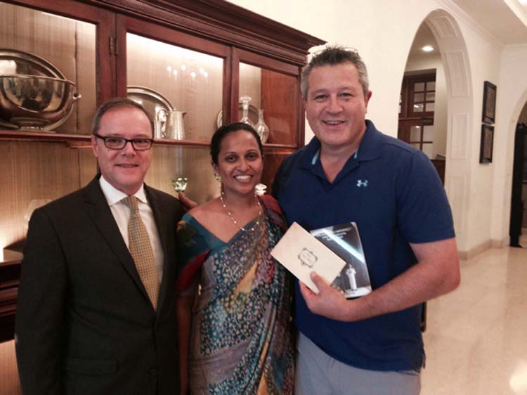 Mr. Antony Paton (General Manager of the Galle Face Hotel), Ms. Mahika Chandrasena (Director Marketing Communications)with Mr. Zinzan Brooke