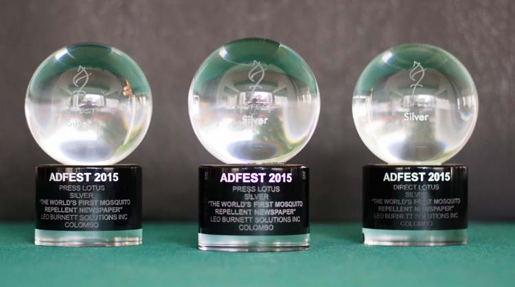Three Silvers at ADFEST 2015 for Leo Burnett Sri Lanka