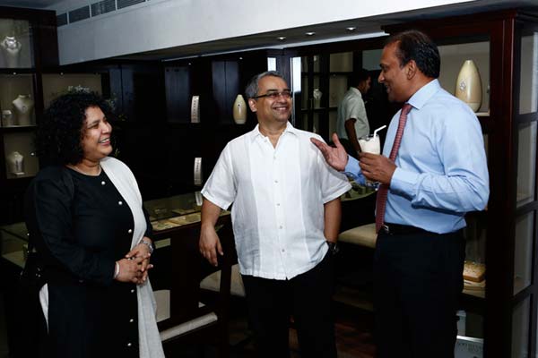 Chairman-CJS-Akram-Cassim-and-Chairman-Softlogic-Holdings-Ashok-Pathirage-in-conversation-as-Sharmila-Cassim-looks-on