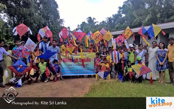 Participants and organizers at the pre-festival kite workshop