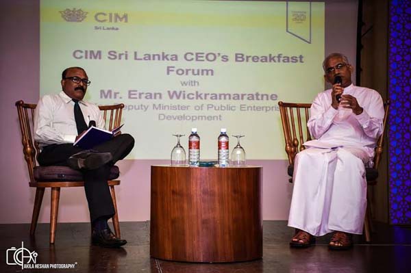 Mr. G.S Sylvester and  Hon. Eran Wickramaratne at the Q&A Session