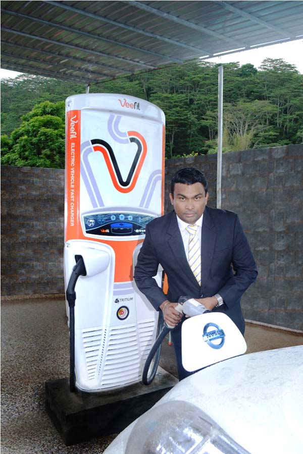Managing Director and CEO of Sunrise Engineering Damith Maiarachchi introducing the Veefil Electric Chargers in Sri Lanka