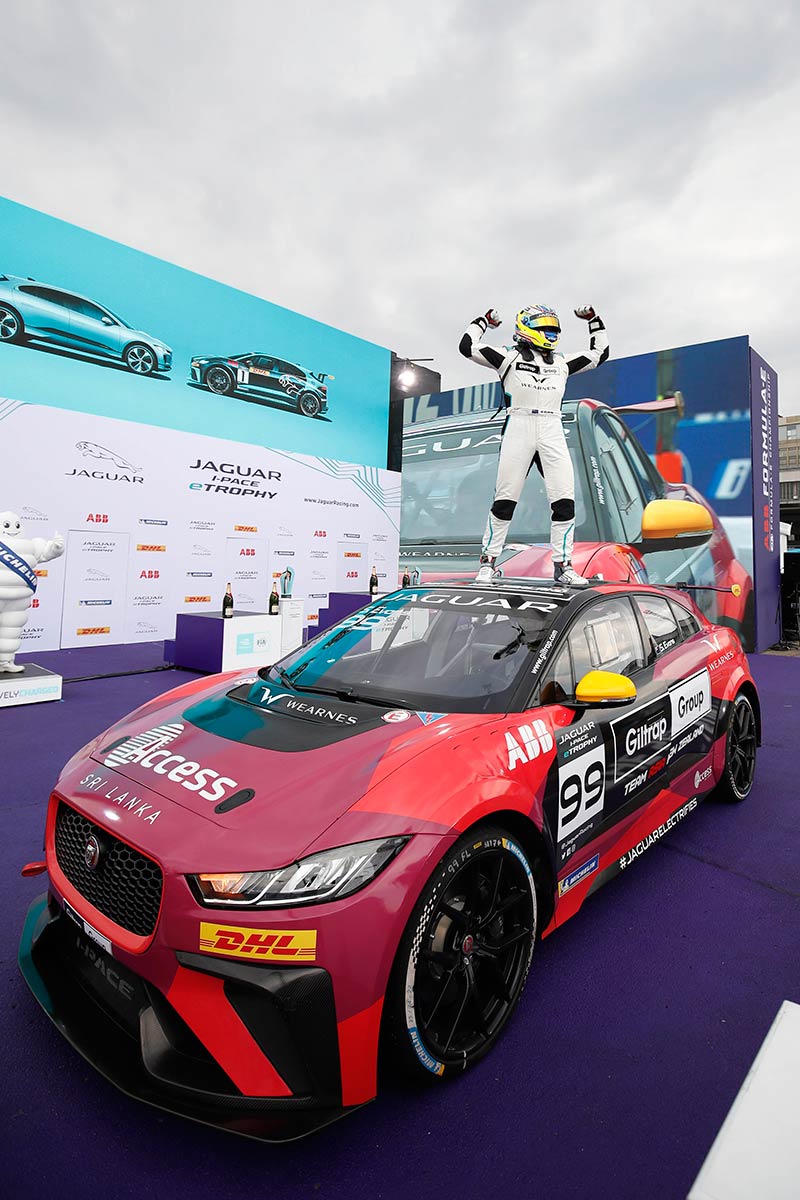 eTROPHY_Round-10_final_Evans-celebrates-win-on-IPACE-roof