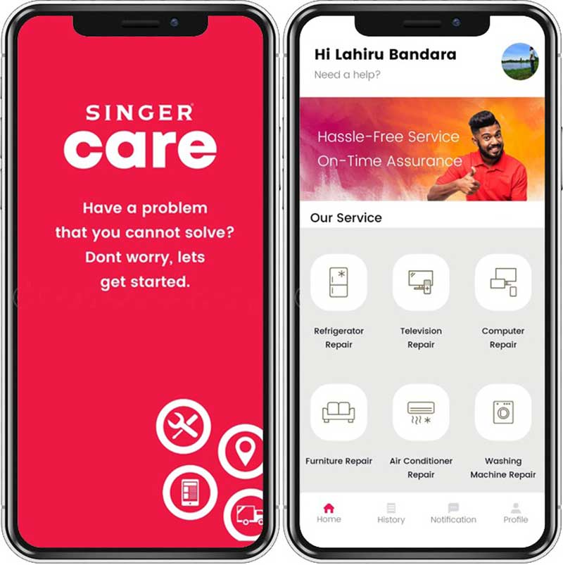 Newly-launched-Singer-Care-App-interface